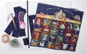 Nativity advent calendar and sewing supplies