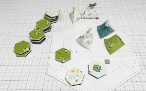 pyramid and tile pattern weights on a hexagon pattern